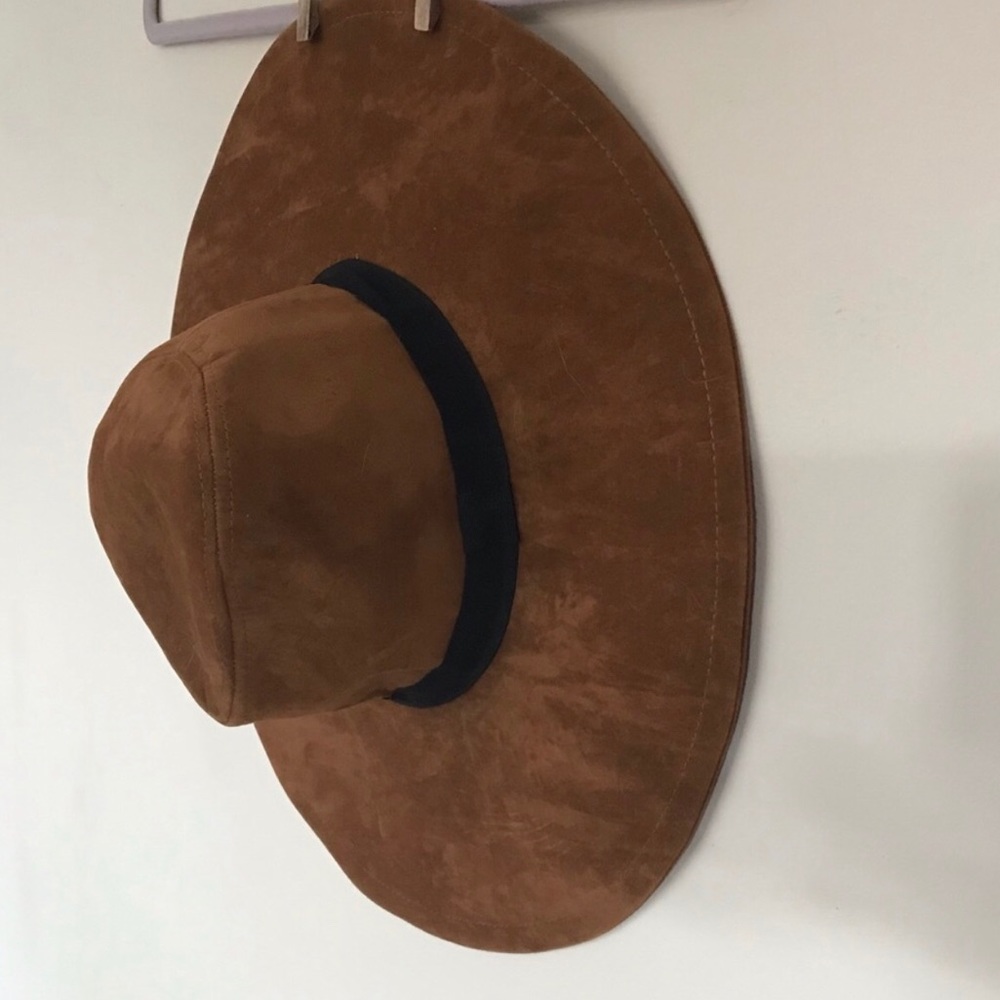 Altar’d State • Brown Suede Hat with Black Trim